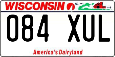 WI license plate 084XUL