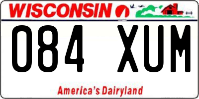 WI license plate 084XUM