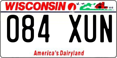 WI license plate 084XUN