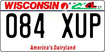 WI license plate 084XUP