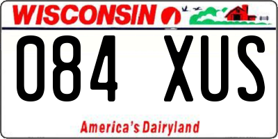 WI license plate 084XUS