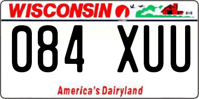 WI license plate 084XUU