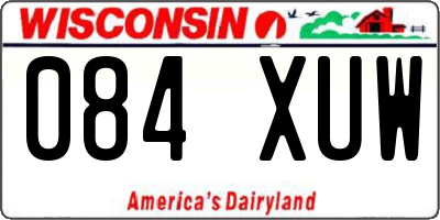 WI license plate 084XUW