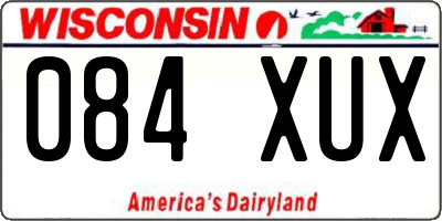 WI license plate 084XUX