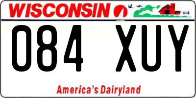WI license plate 084XUY