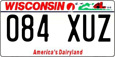 WI license plate 084XUZ