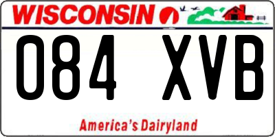 WI license plate 084XVB