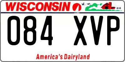 WI license plate 084XVP