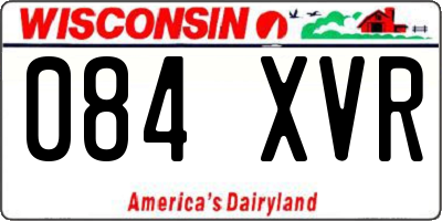 WI license plate 084XVR