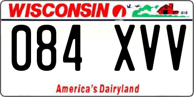 WI license plate 084XVV