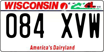WI license plate 084XVW