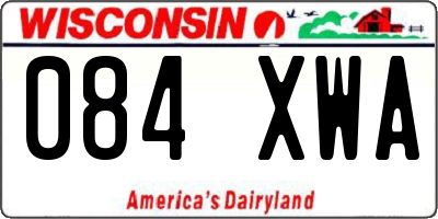 WI license plate 084XWA