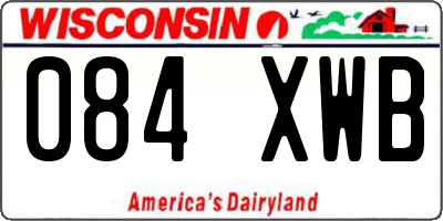 WI license plate 084XWB