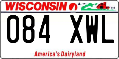 WI license plate 084XWL