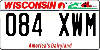 WI license plate 084XWM