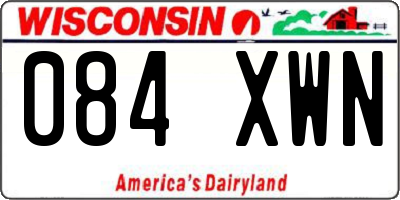 WI license plate 084XWN