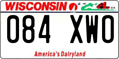 WI license plate 084XWO