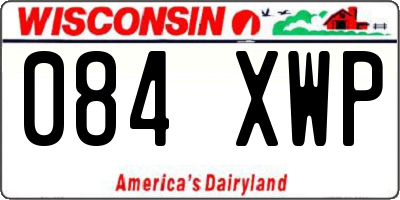 WI license plate 084XWP