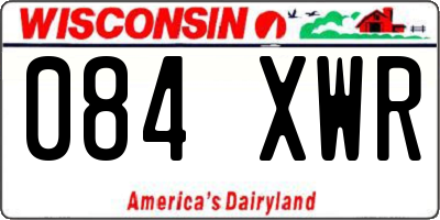 WI license plate 084XWR