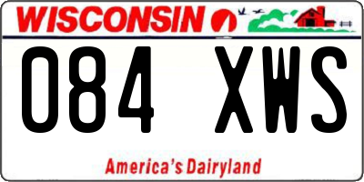 WI license plate 084XWS