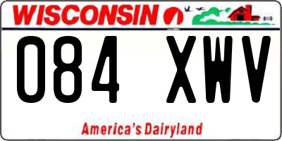 WI license plate 084XWV