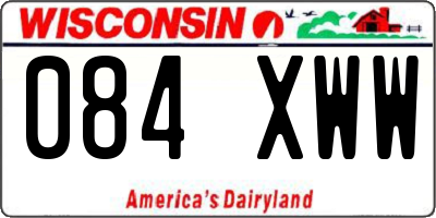 WI license plate 084XWW