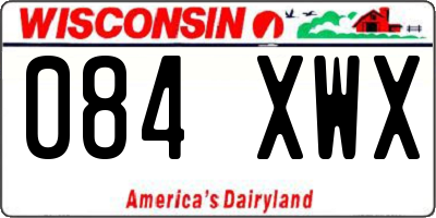 WI license plate 084XWX