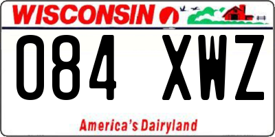 WI license plate 084XWZ