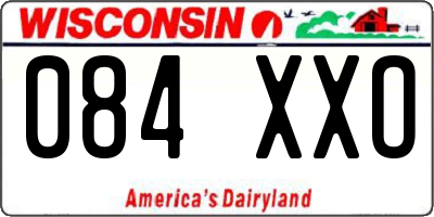 WI license plate 084XXO