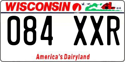 WI license plate 084XXR