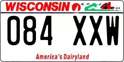 WI license plate 084XXW