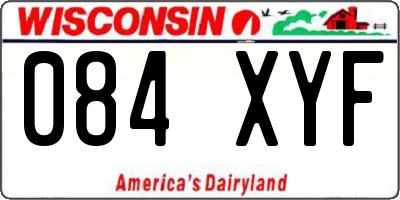 WI license plate 084XYF