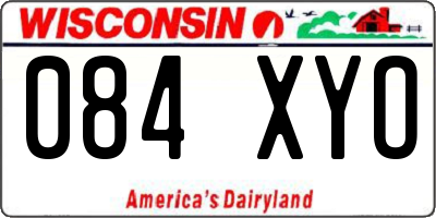 WI license plate 084XYO