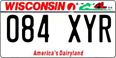 WI license plate 084XYR