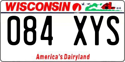 WI license plate 084XYS