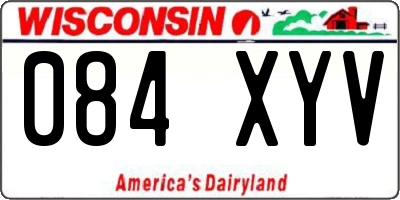 WI license plate 084XYV