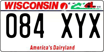 WI license plate 084XYX