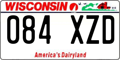 WI license plate 084XZD