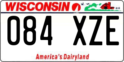 WI license plate 084XZE