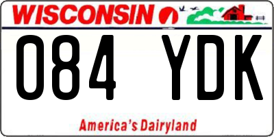 WI license plate 084YDK