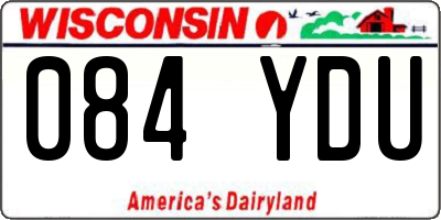 WI license plate 084YDU