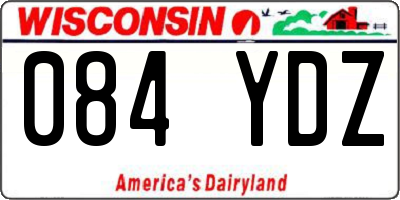 WI license plate 084YDZ