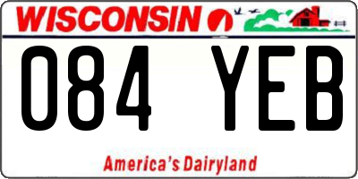 WI license plate 084YEB