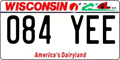WI license plate 084YEE