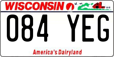 WI license plate 084YEG