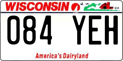 WI license plate 084YEH