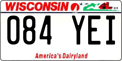 WI license plate 084YEI