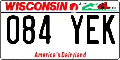 WI license plate 084YEK