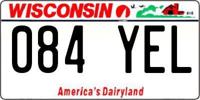 WI license plate 084YEL