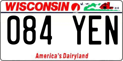 WI license plate 084YEN